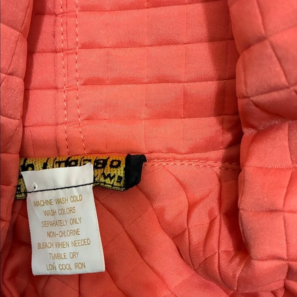 Robert Louis Coral Quilted Jacket Long Sleeves Cuffed Vintage Great Condition
